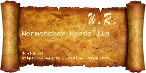 Wermescher Rozália névjegykártya